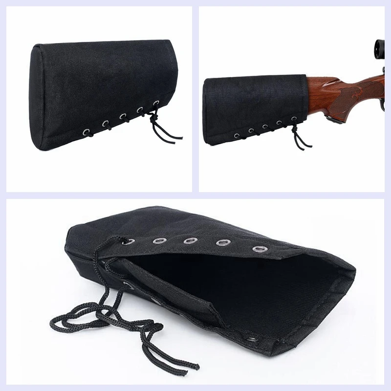 Outdoor Shooting Gear Tactical Buttstock Shell Hunting Rifle Cheek Rest Back Pouch