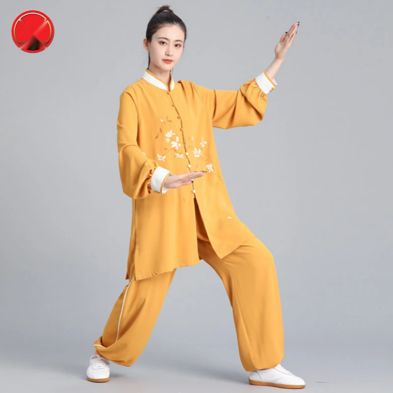 Catazer Summer Tai Chi Uniform Kung Fu Uniform Traditional Chinese Clothing for Women Uniform Tang Suit Costume Show