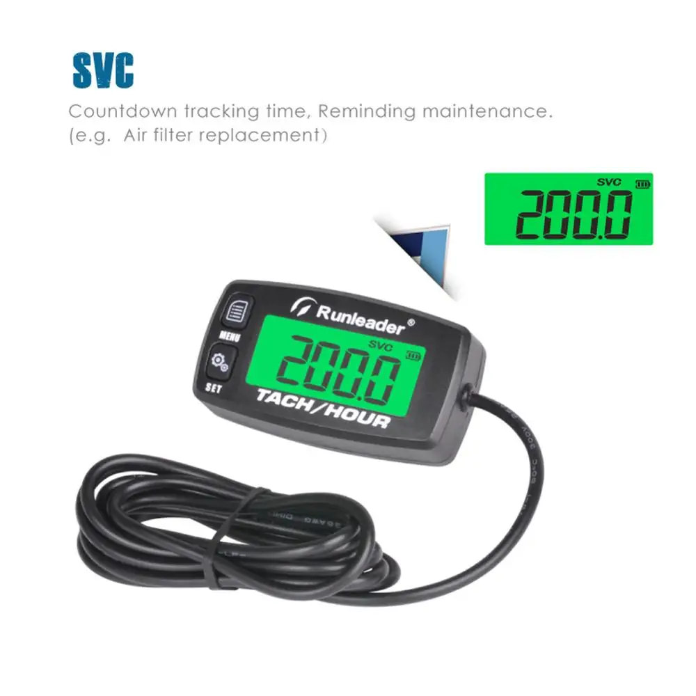 Inductive Tachometer Gauge Engine Hour Meter Boat Maintenance Reminder Tacho Hour Meters for Motorcycle ATV  Lawn Mower