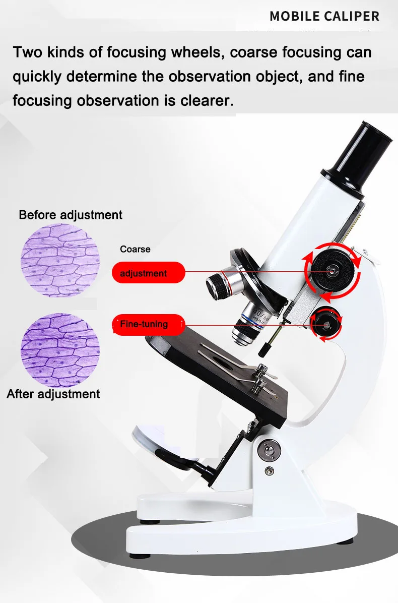 Imagem -03 - Microscópio Biológico Óptico para Crianças Luz Led Usb Estudantes Microscopio Alta Ampliação Wf50x Ocular 4010000x