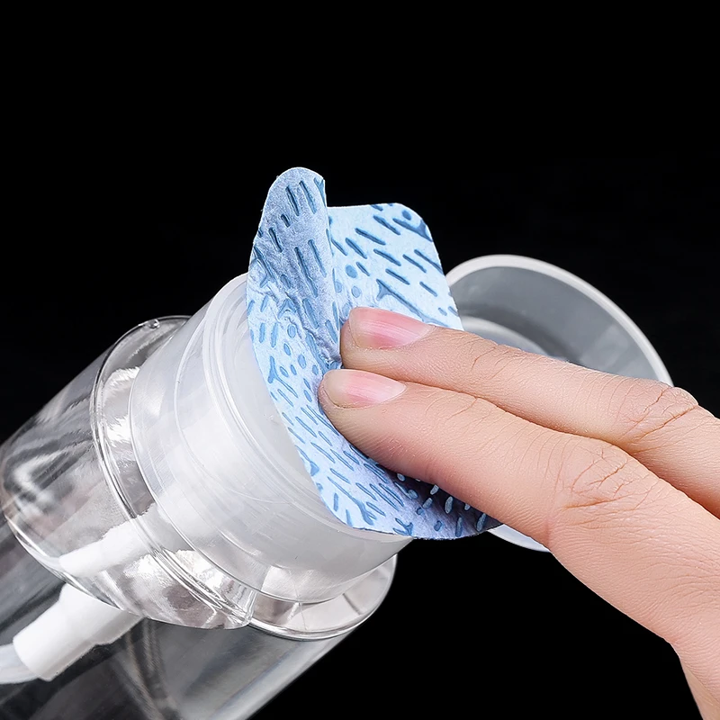 100/200ml strass unha polonês removedor garrafa empurrar para baixo vazio banho manicure guardanapos sem fiapos bomba garrafas de armazenamento ferramenta de unhas