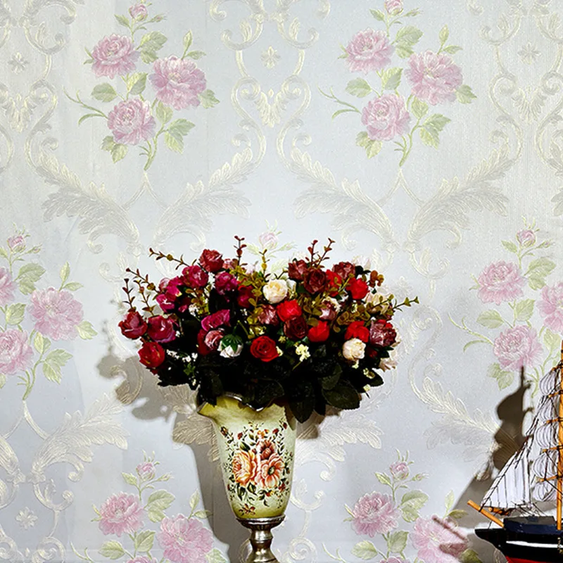 Room European Style Wedding Walltalk Wall Papers Home Decor 3d Embossed Floral Wallpaper Rustic For Bedroom Living Room Walls