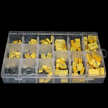 150pcs/box 150 values ​​x 10pcs X2 275VAC safety capacitor assorted kit 0.022uF - 0.68uF polypropylene film capacitor set