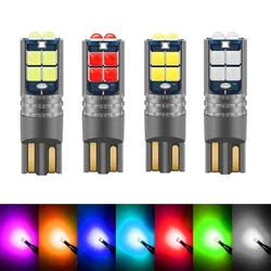 2pcs T10 10smd LED light bulb car no error 3030 12V Super bright clearance bulb t10 6led lamp white yellow blue red Purple