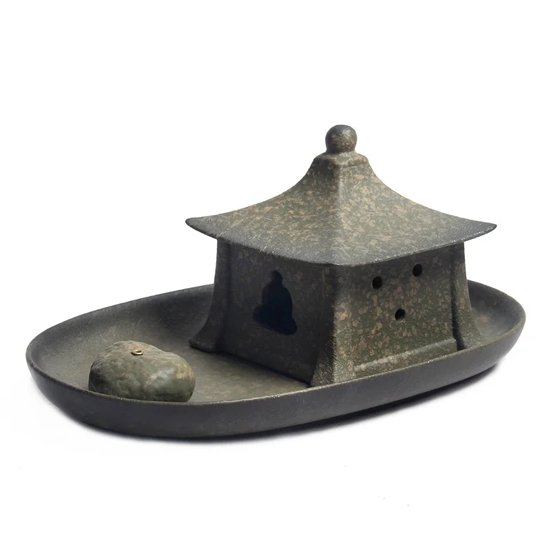 zen incense pavilion a yi coarse pottery aroma stove joss stick inserted incense coil home ta heavy aroma stove