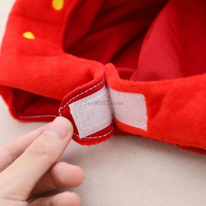 Sweet Women Girls Funny Strawberry Plush Hat Embroidery Fruits Hood Cap Mask Party Cosplay Costume Photo Props Toys