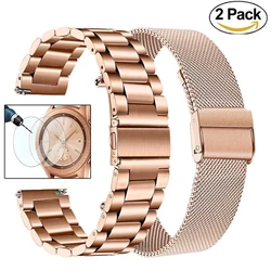 Stainless Steel Watchband 18mm 20mm 22mm for Samsung Galaxy Watch 42mm 46mm SM-R800 SM-R810 Rose Gold Metal Strap Band