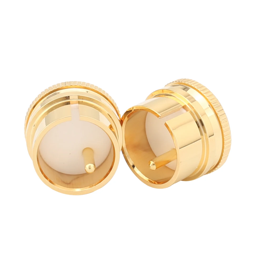 2pcs 24K Gold Plated RCA Plug Caps Top Noise Stopper Quality Under Inset XLR Female Male Plug Caps