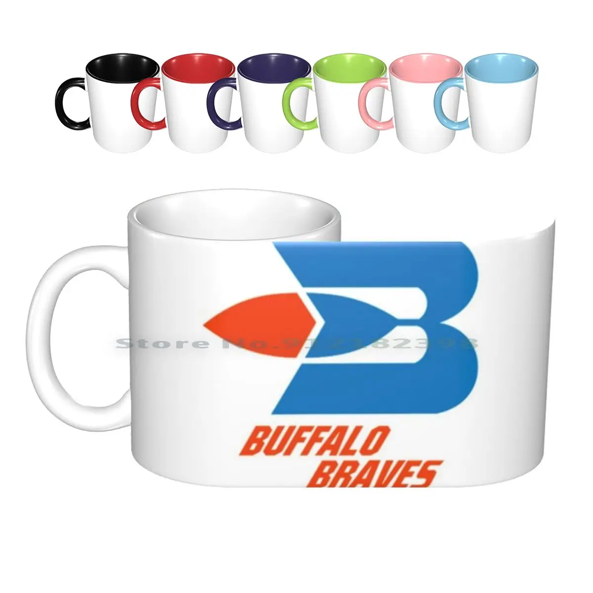 Buffalo Braves Basketball Ceramic Mugs Coffee Cups Milk Tea Mug Buffalo Braves Basketball Aba Logo Creative Trending Vintage