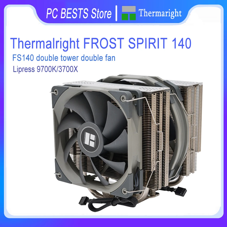 Thermalright TL-FS140 4 Heatpipes Dual Tower Dual Fan CPU Cooler Computer Case Quiet Cooling Fan Intel 115x 2011 AMD AM4