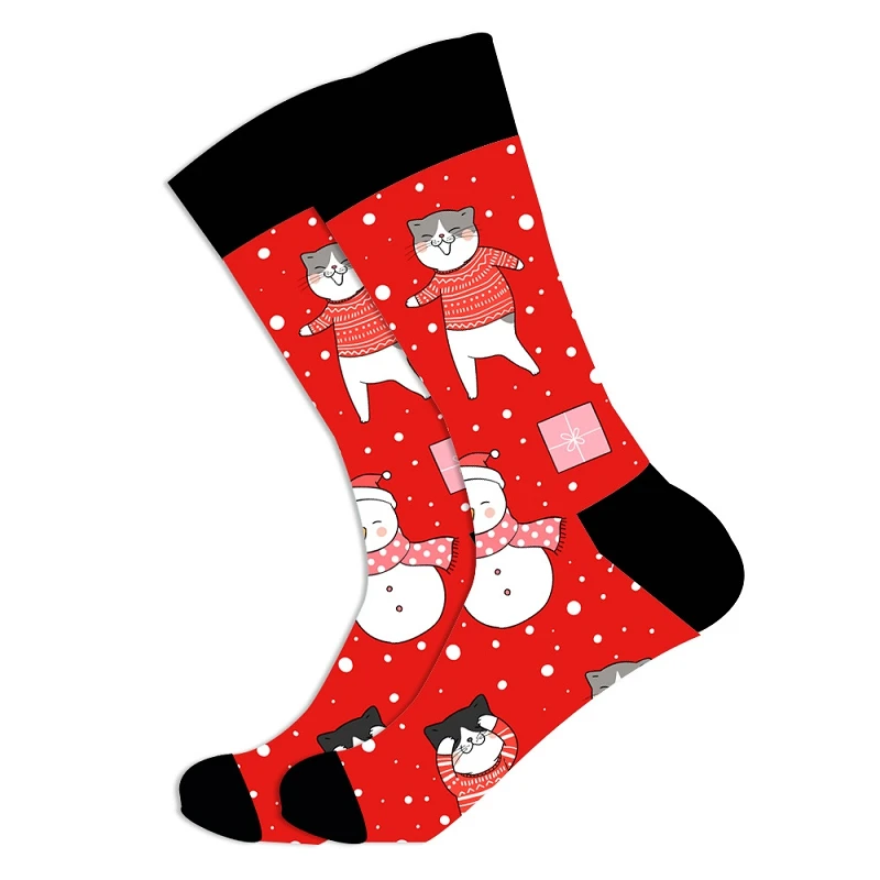 Christmas socks for men cotton winter warm sock unisex new year cartoon elk socks male Santa Claus sox dropshipping