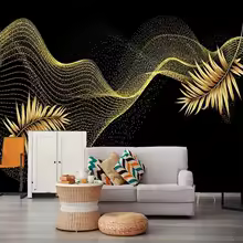 Modern Creative Light Luxury Golden Leaf Lines Wallpaper 3D Living Room Bedroom Home Decor Art Murals Wall Paper Papel De Parede - AliExpress 13