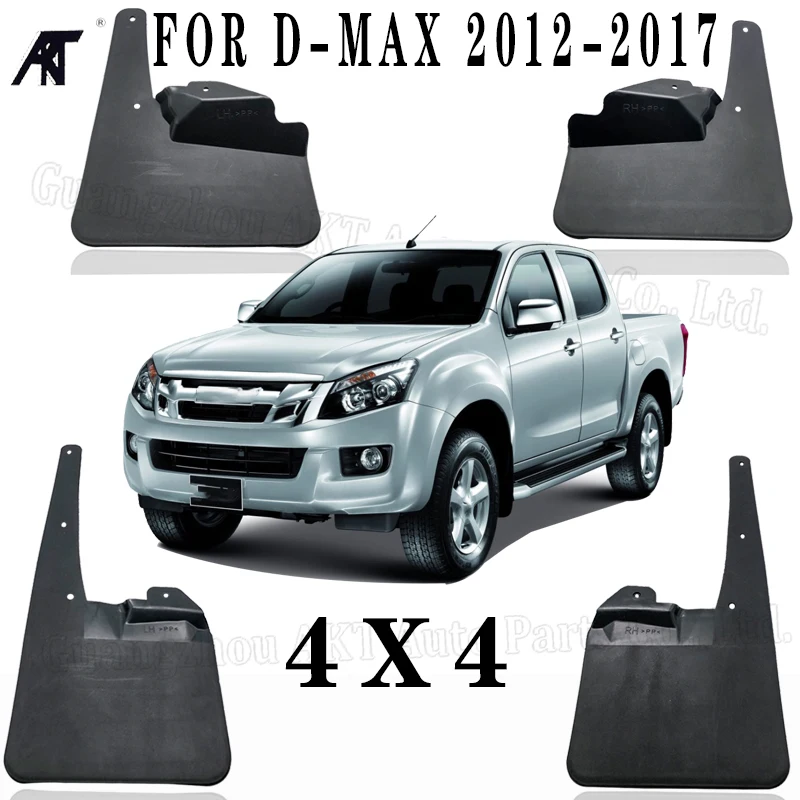 Set Molded Front Rear Car Mud Flap For Isuzu D-Max 2007-2011 4WD 4X4 Mudflaps Splash Guards Mud Flap Mudguards