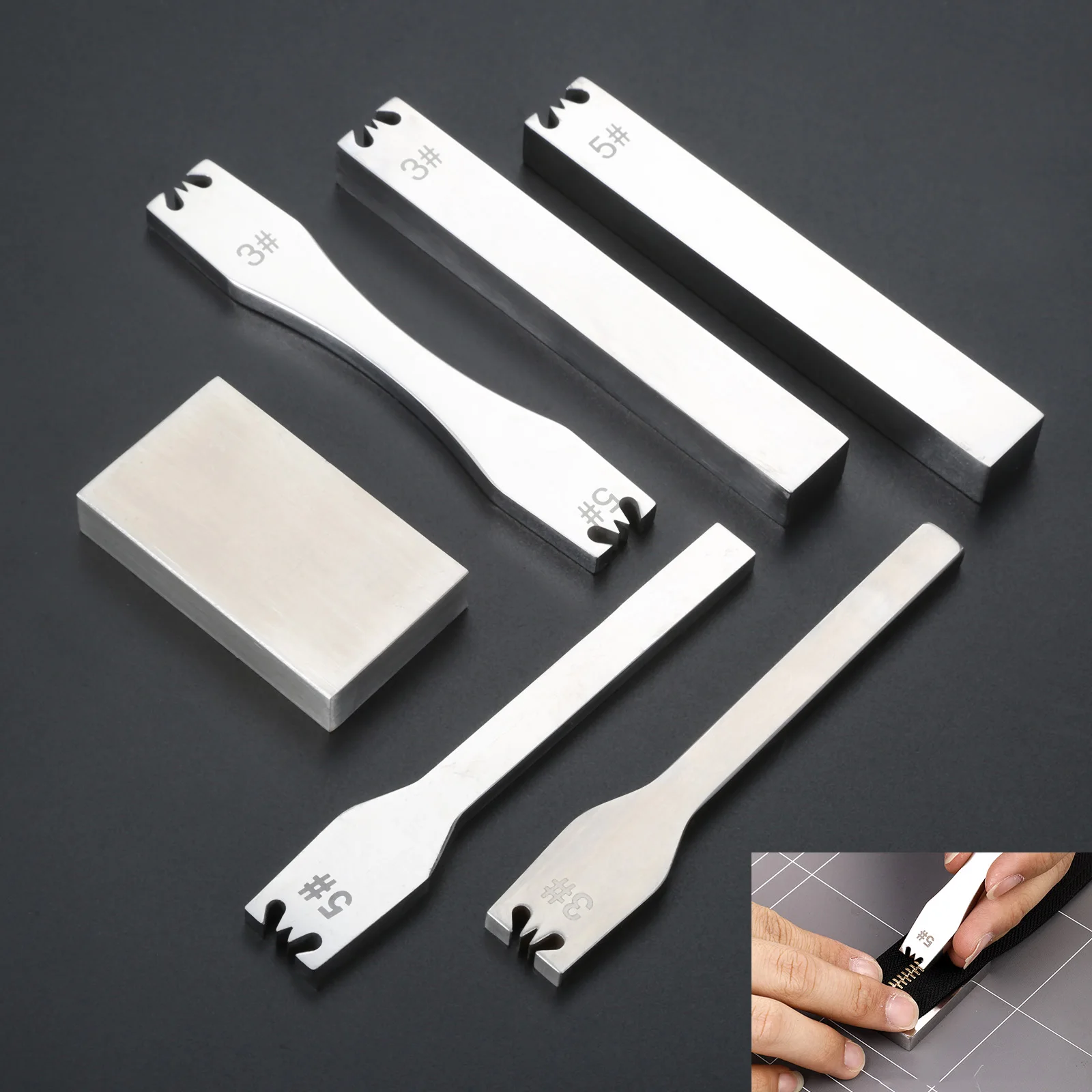 1Pc Rits Tanden Verwijder Tool 3 #5 # Thicken Rvs Code Laden Zip Tang Raken Boord Lederen craft Diy Kleding Tas