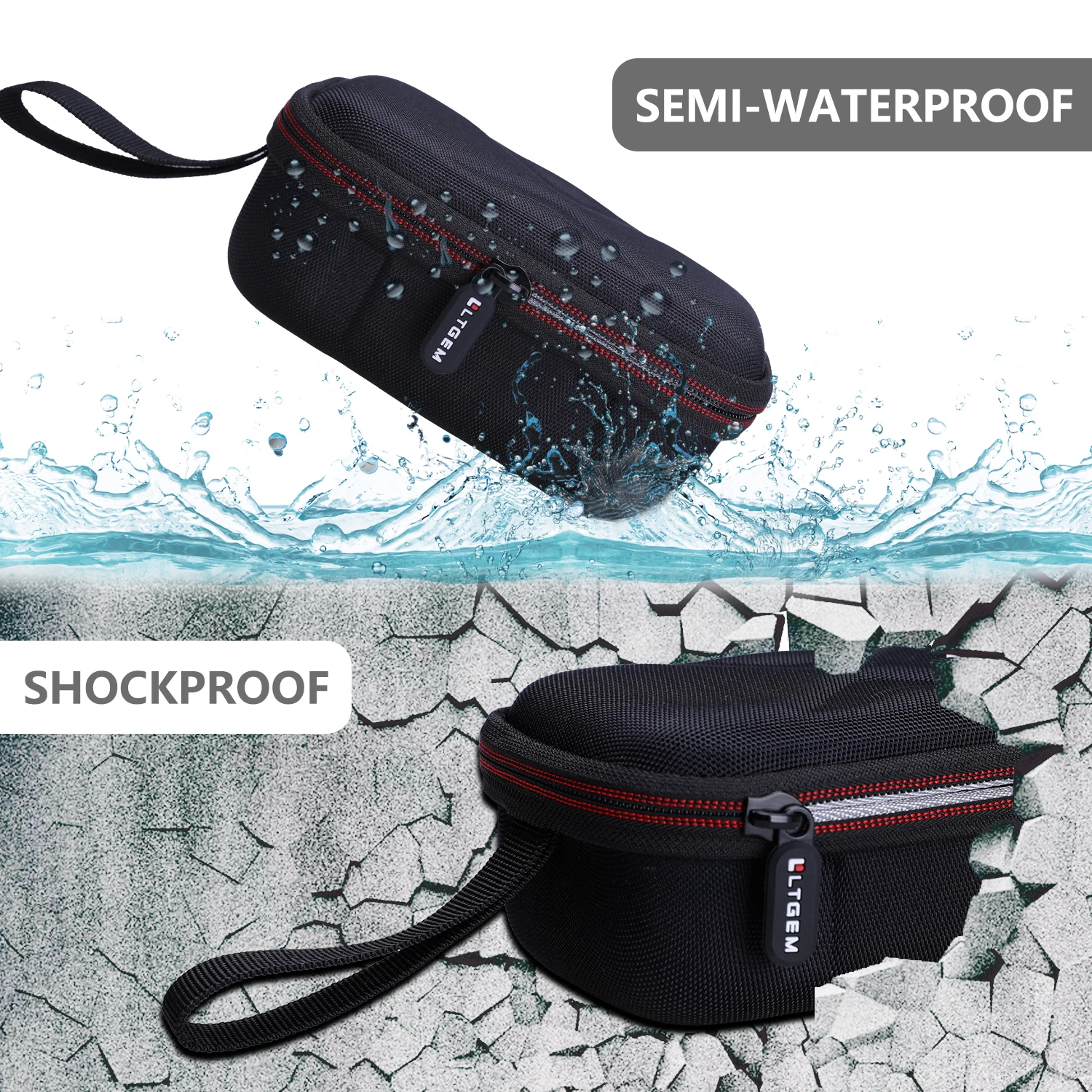 LTGEM Waterproof EVA Hard Case for JBL Go 3 Portable Speaker with Bluetooth, Built-in Battery