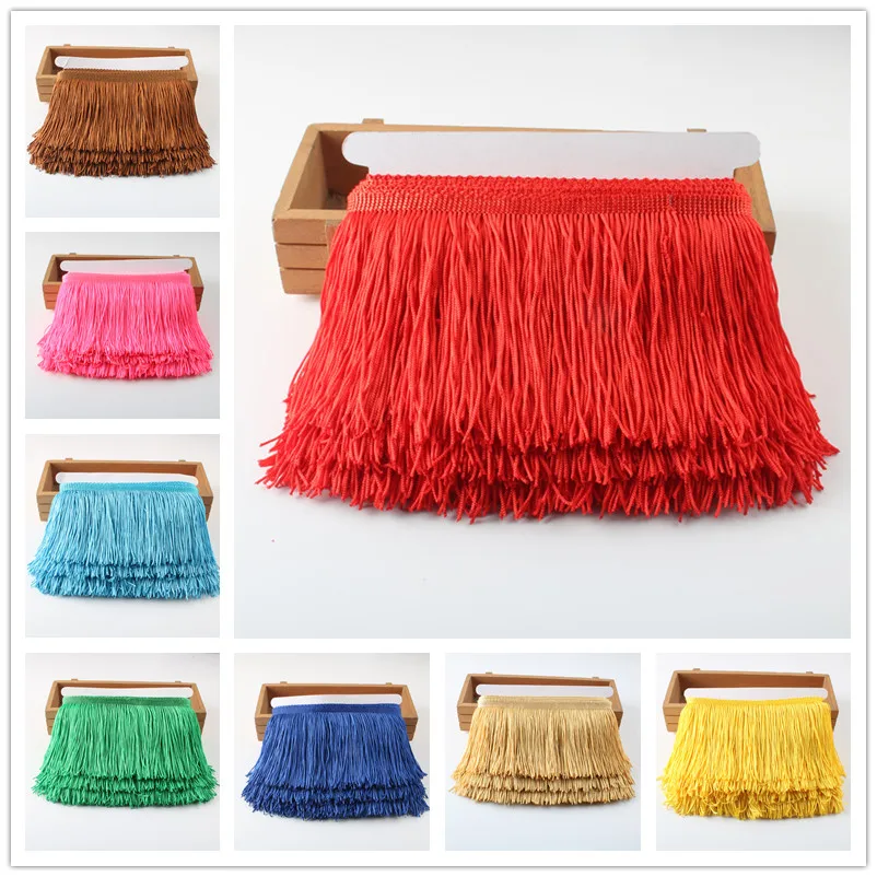 Wholesale 1 Yards/lot Fringe Lace Tassels Trim DIY Decoration Dress Stage Performance Lace Ribbon