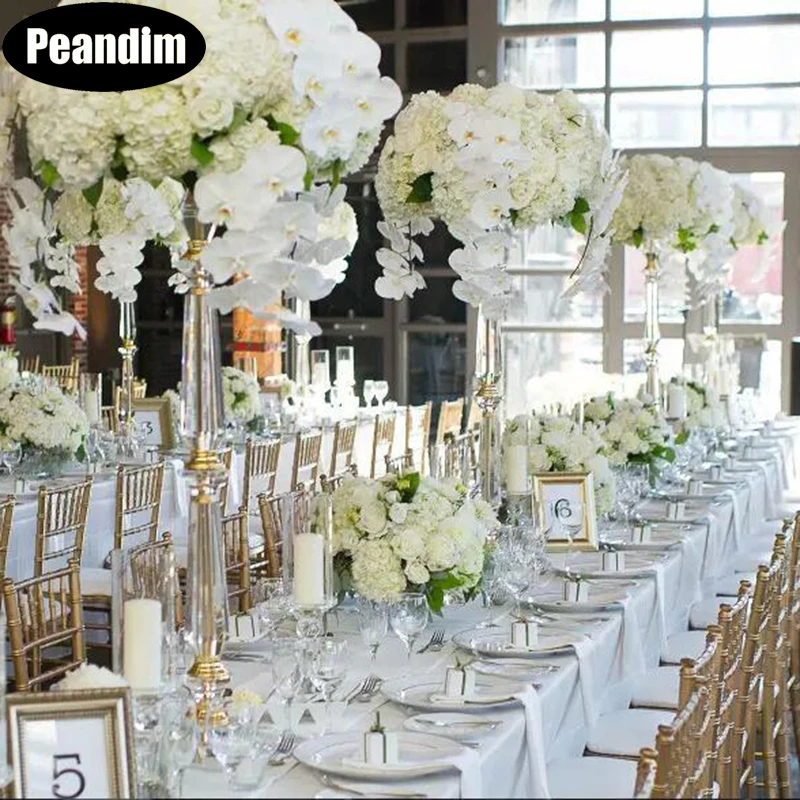 PEANDIM Flower Vases 68 CM Tall Acrylic Table Vase Wedding Centerpieces Event Road Lead Flower Rack Home Decor Candle Holder