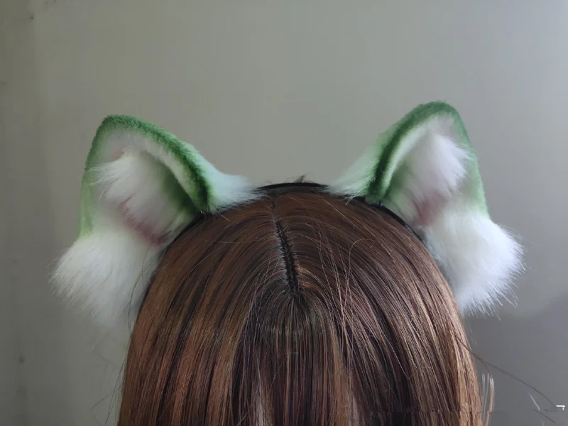 Novo adorável mel cor verde orelhas de gato animais besta orelhas hairhoop headwearhalloween acessórios festa lolita cosplay artesanal