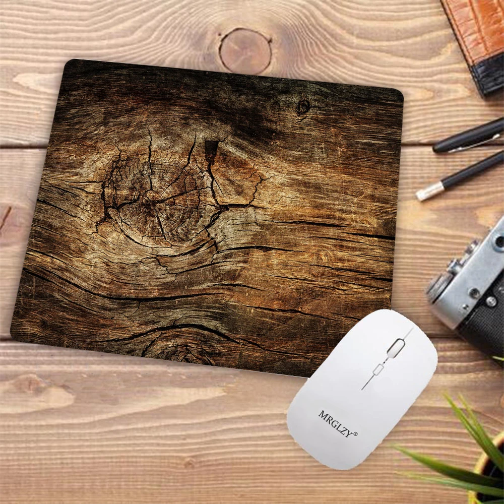 Wood Grain Creativity Mouse Pad Notebook Play Mat Table Mat Slipmat Mouse Small Ergonomic 22x18 Mini Mouse Desktop for Computer