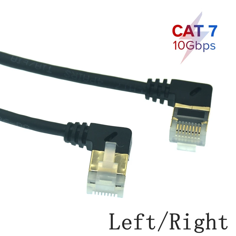 Ethernet-кабель 10 Гбит/с, RJ45, Cat7, сетевой кабель UTP RJ45 для совместимого патч-корда Cat6, прямой угол 90 градусов, 3 м, 0,5 м, 1 м