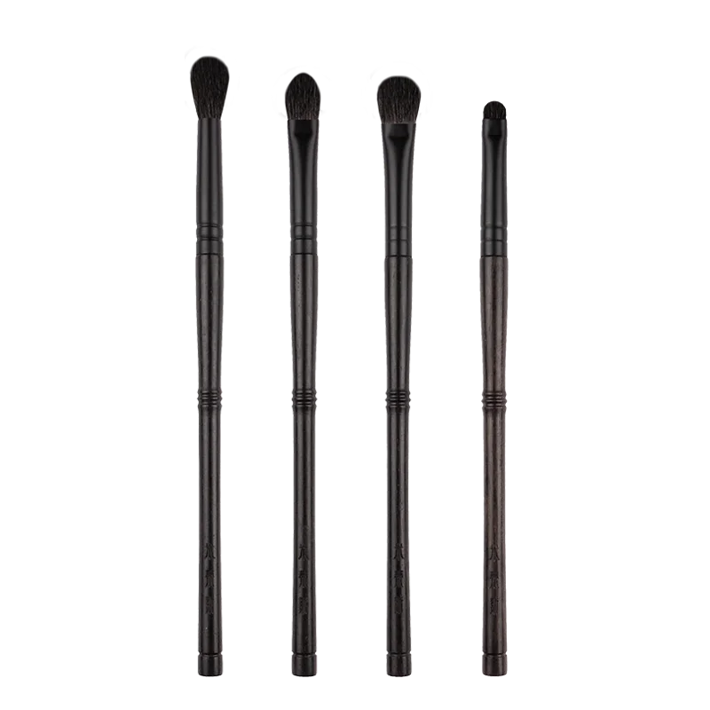 MyDestiny Luxury Natural Animal Hair Eye Makeup Brush Set  Ebony Handle Professional 4pcs High Quality Brand Makeup Brush