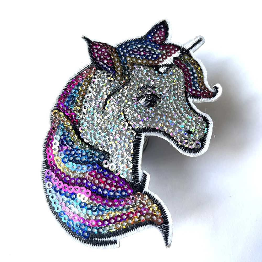 10pcs/lot Unicorn 3D Sew On Sequins Patch Clothes DIY Iron On Patches for Clothing T-shirt Dress