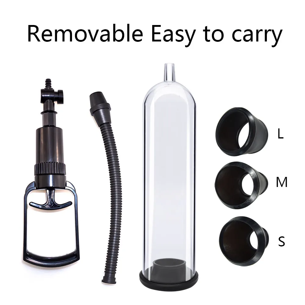 Male Penis Pump Vacuum Pump Male Masturbation Penis Bigger Trainer Adults Sex Products Sex Tooys for Man Manual Penis Enlarger