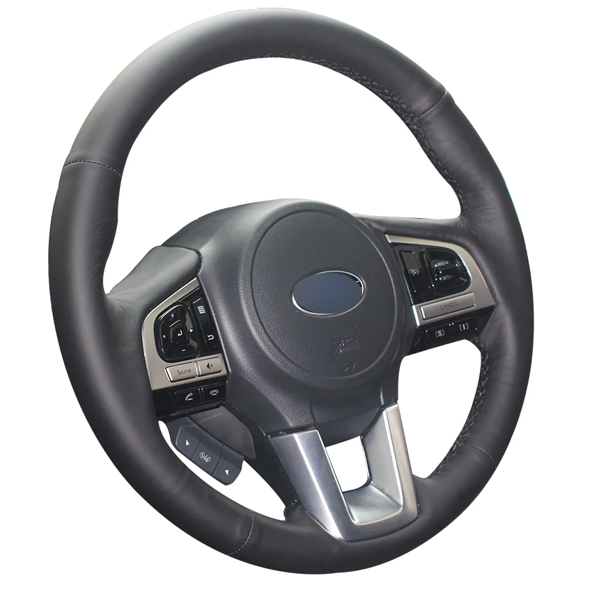 

Hand-stitched Black Leather Car Steering Wheel Cover for Subaru Legacy Outback 2015-2017 XV (Crosstrek) 2016-2017