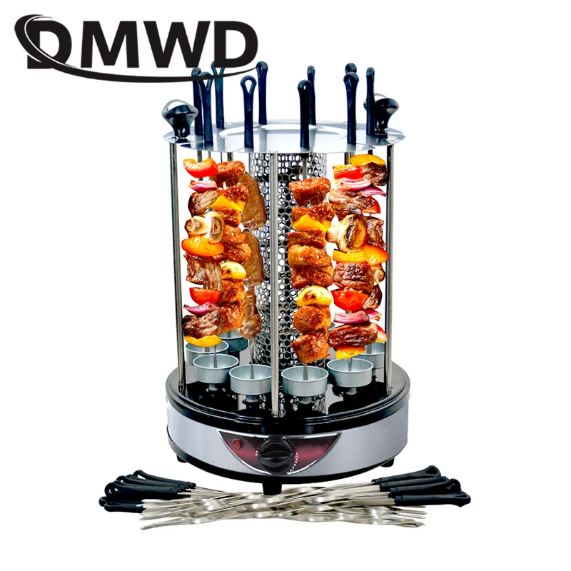 Revolving Vertical Electric Kebab Grill 6/8/10 Sticks Automatic Rotating Barbecue Smokeless BBQ Rotisserie Lamb Skewers Oven EU