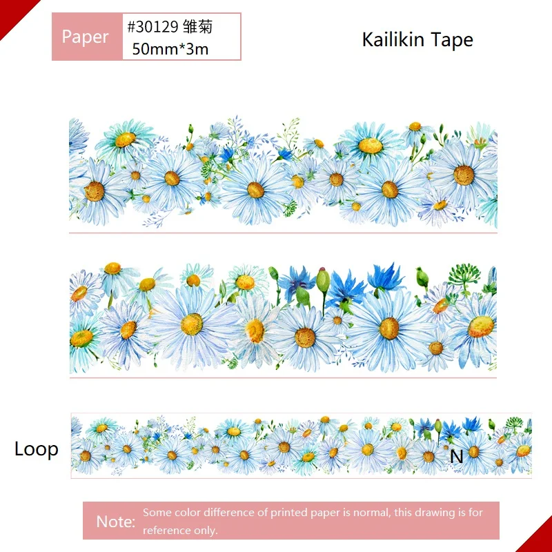 Floral washi tape daisy/ sunflower/ flowering shrubs/ mushroom washi paper tape for scrapbooking