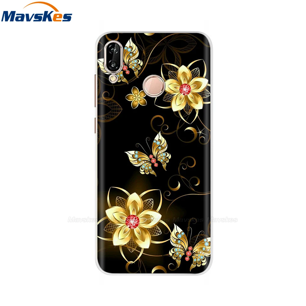 Case For Huawei P20 Pro Funda Phone Case Soft TPU Cover for Huawei P20 Cover Silicone Back Bags for Huawei P20 Pro Case flower