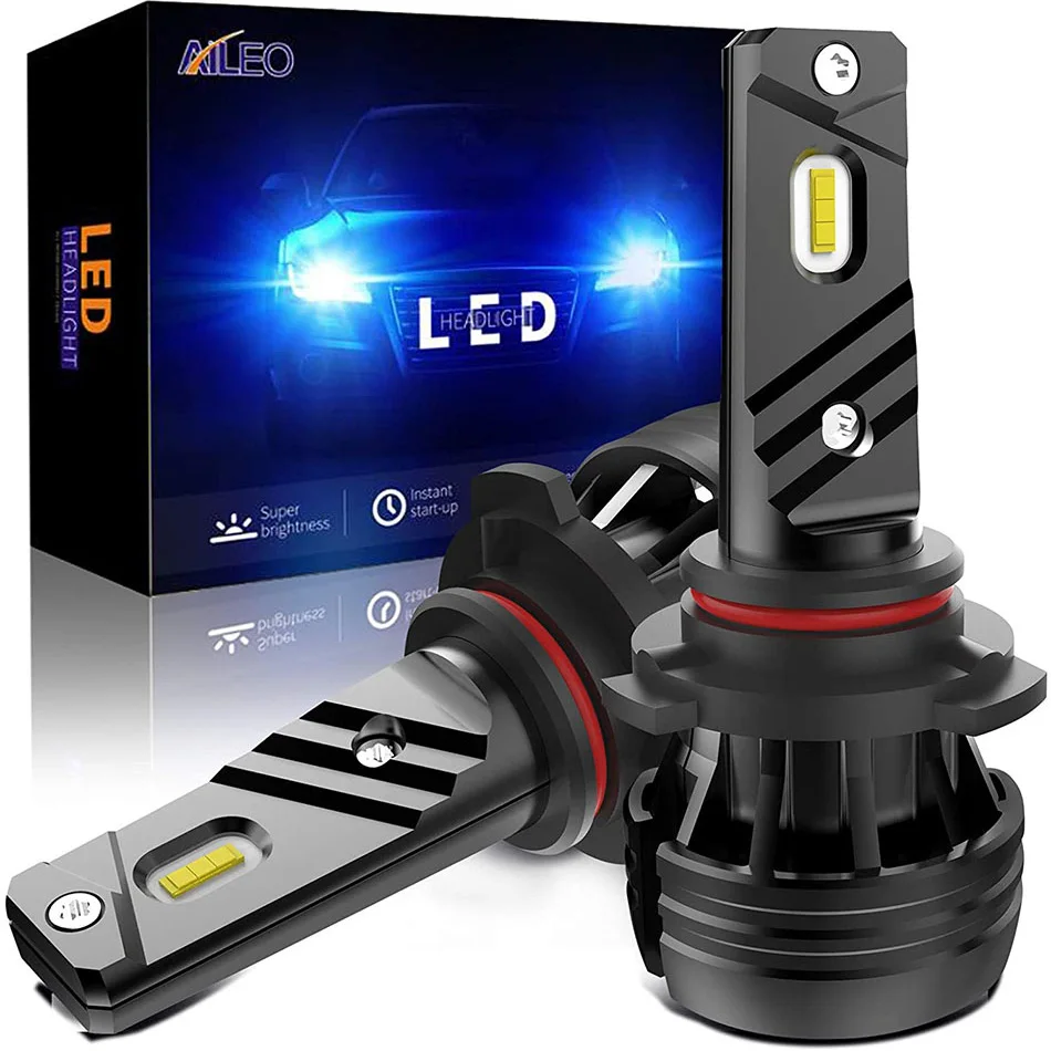 

AILEO Car Headlights bulbs HB3 Led HB4 6000K White 9005 Led 9006 bulb Conversie Kit Lichtgevende 60W 12000LM Turbofan Auto lamp