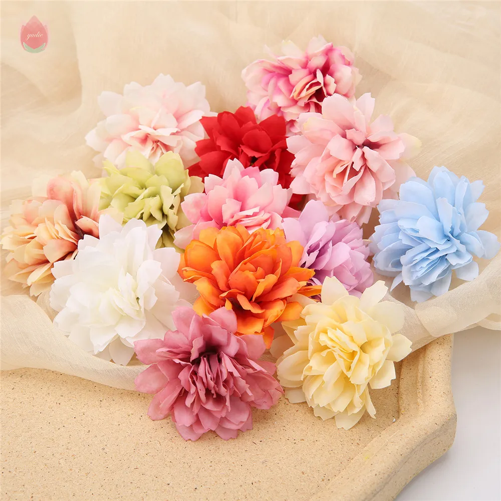 Têtes de nénuphar artificielles 6Cm, 10 pièces, fausses fleurs, pour décoration de jardin de maison, de mariage, pour couronne de boîte cadeau artisanale