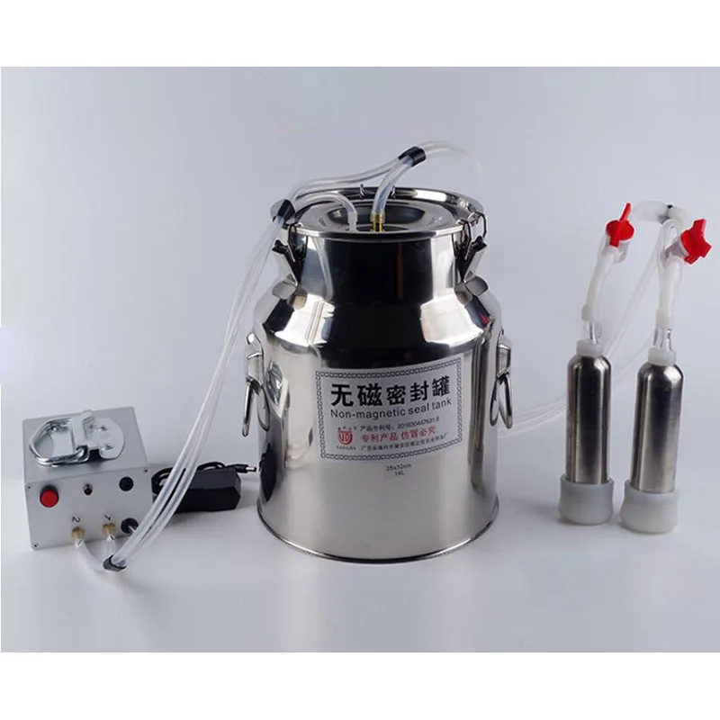 

220V 14L Electric Milker Stainless Steel Bucket for Farm Pasture Cow Goat Sheep Milking Device