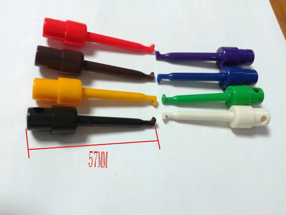 8 pcs Small Plastic Test Hook Clip SMD PCB IC Test Probe New