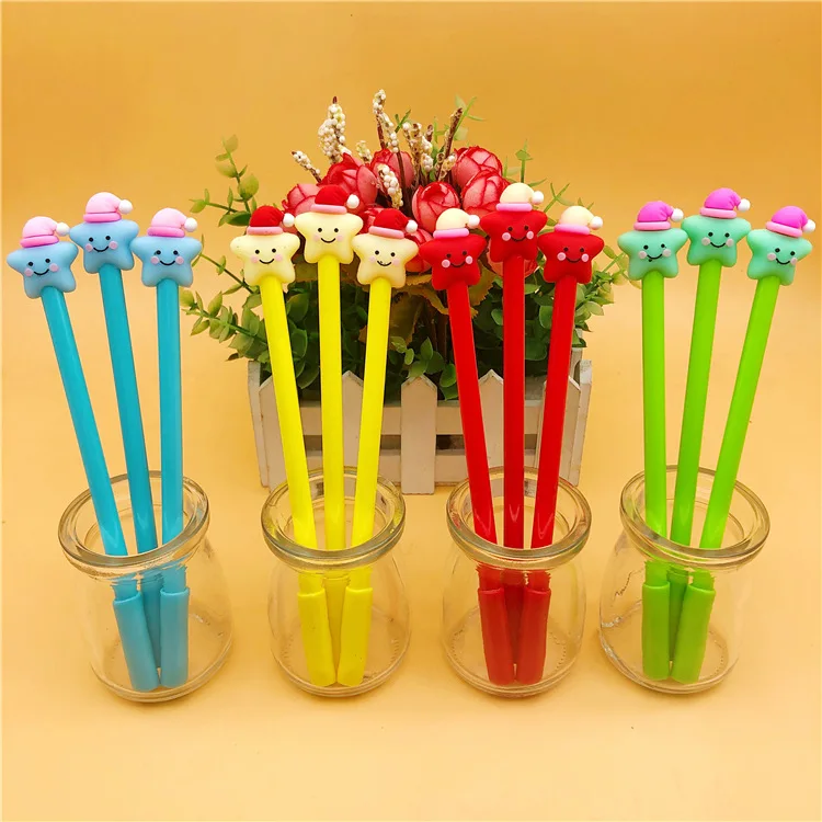 40PCS Small Stars Student Soft Gel Pens Student Stationery Wholesale Kawaii School Supplies Cute Pen