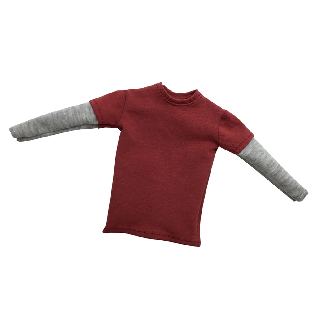 1/6 Scale Mens Double Sleeve Long T-shirt Top Clothing for 12'' Male    Enterbay Action Figure Accessories