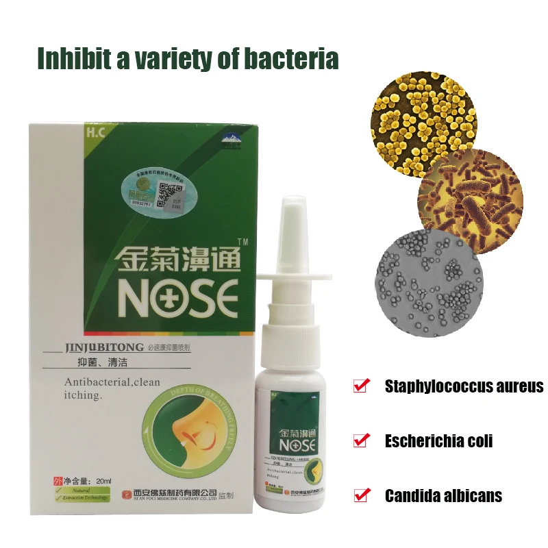 

Pure natural Chinese herbal antibacterial nasal spray effectively treats rhinitis, sinusitis, and relieves nasal symptoms