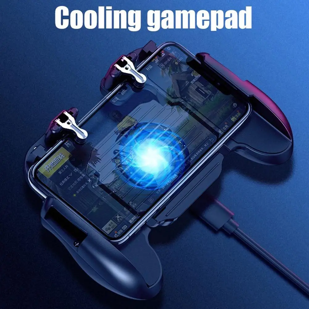 H5 Hand Grip Mobile Phone Gamepad Mobile Phone Joystick Hand Grip Fire Aim Key With Cooling Fan for Mobile Phone PUBG