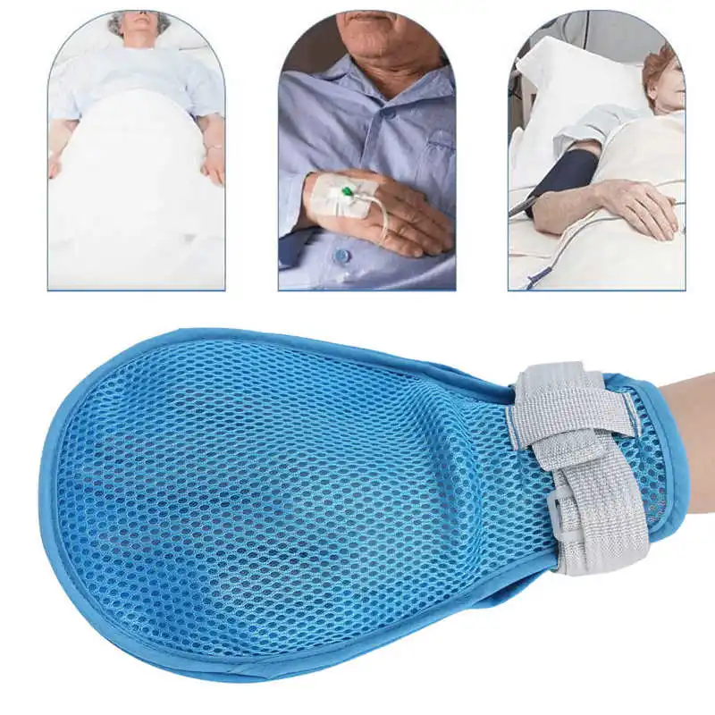 Breathable Self‑Injury Prevention Hand Fixed Restraint Glove Adjustable Patient Safety Hand Control Glove for Elderly Disabled