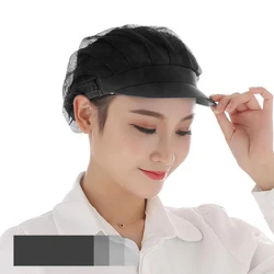 3 Pcs Premium Mesh Chef Hat Adult Adjustable Elastic Baker Kitchen Cooking Chef Hair Net for Schools Restaurants Black