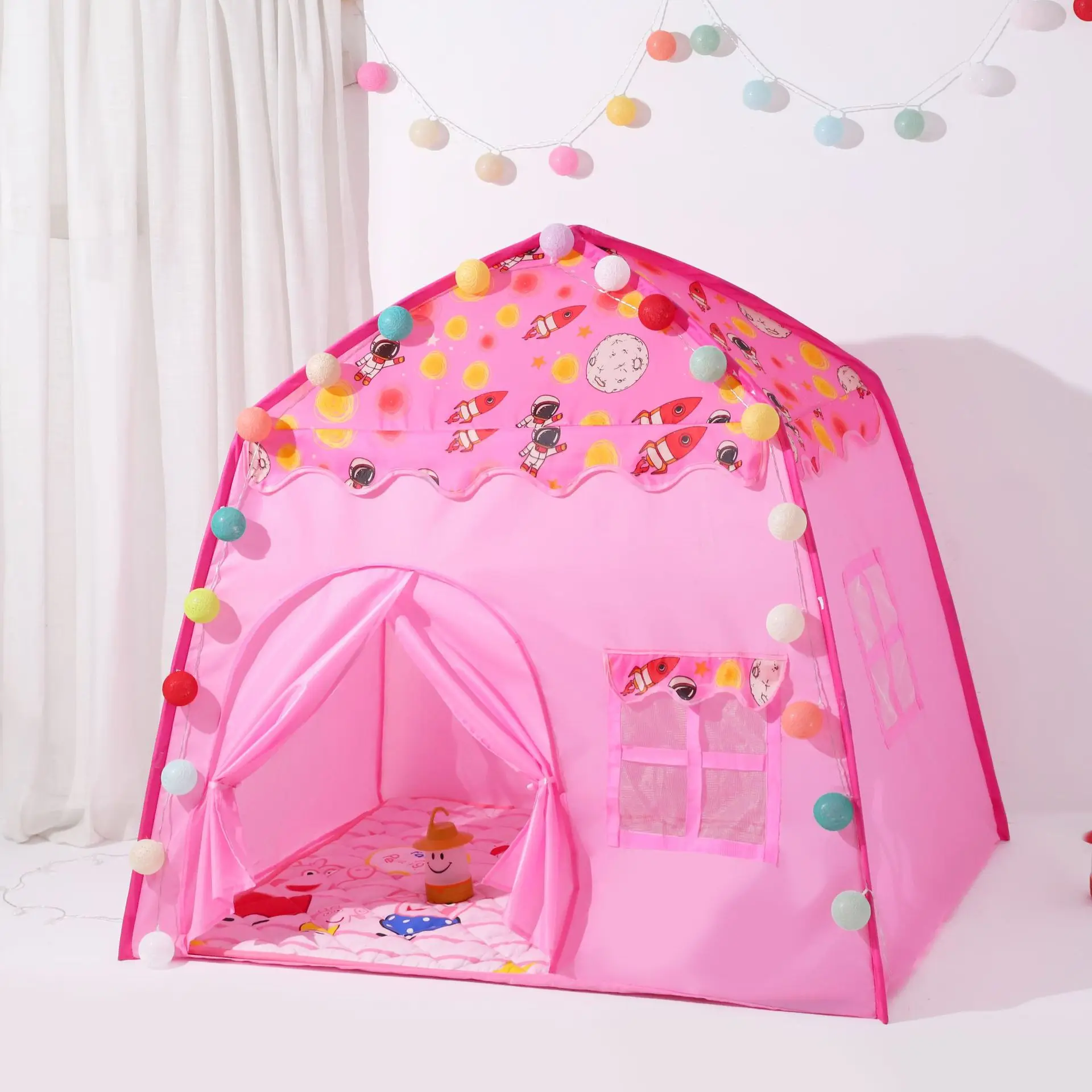 

Portable Children Tent Toy Play House Safe Castle Princess Tent Indoor Play Oversized House Toy Kids Birthday Gifts Girls Tipi