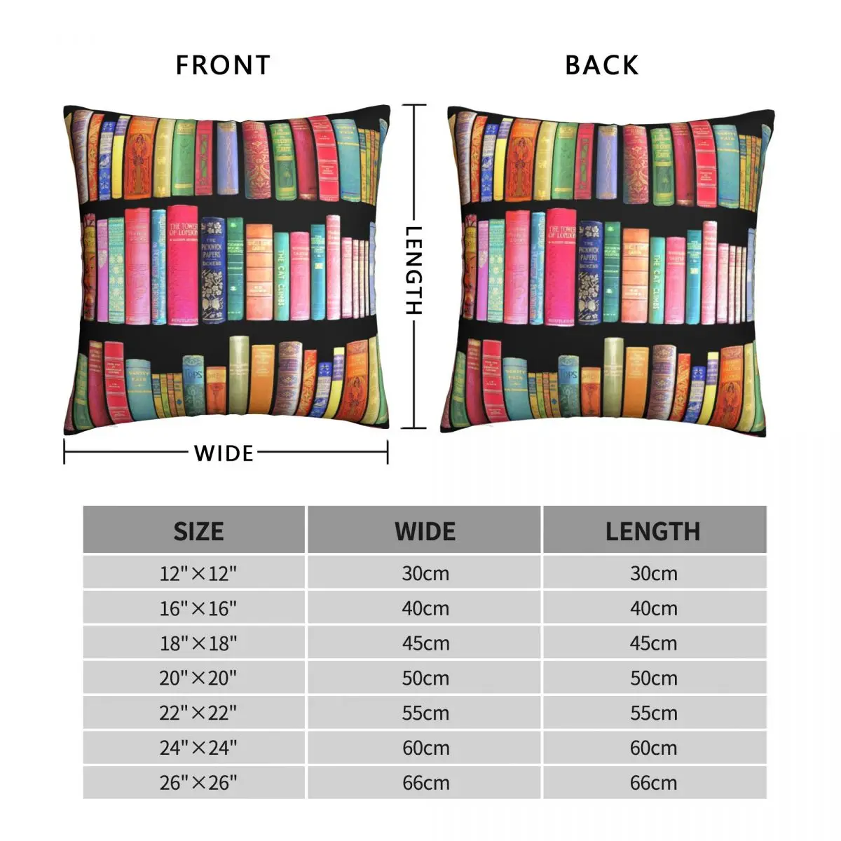 Bookworms Delight Antique Book Library Square Pillowcase Polyester Linen Velvet Zip Decor Throw Pillow Case Car Cushion Cover