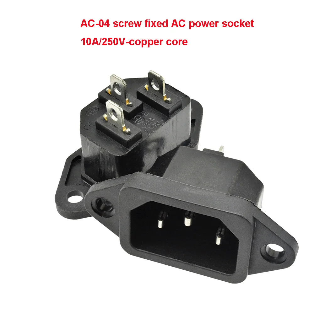 1Pcs AC-04/AC-01A Power Rocker Switch Iec 3 Pin 320 C14 Inlaat Stopcontacten Switch Connector Plug 10A 250V