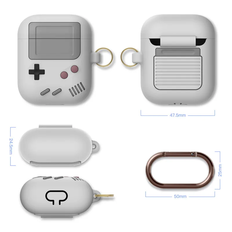 Di modo Classico Retrò Console di Gioco Senza Fili di Bluetooth del Trasduttore Auricolare per il Caso di Airpods 1 2 pro Carino 3D gameboy Del Silicone Cuffia Della Copertura