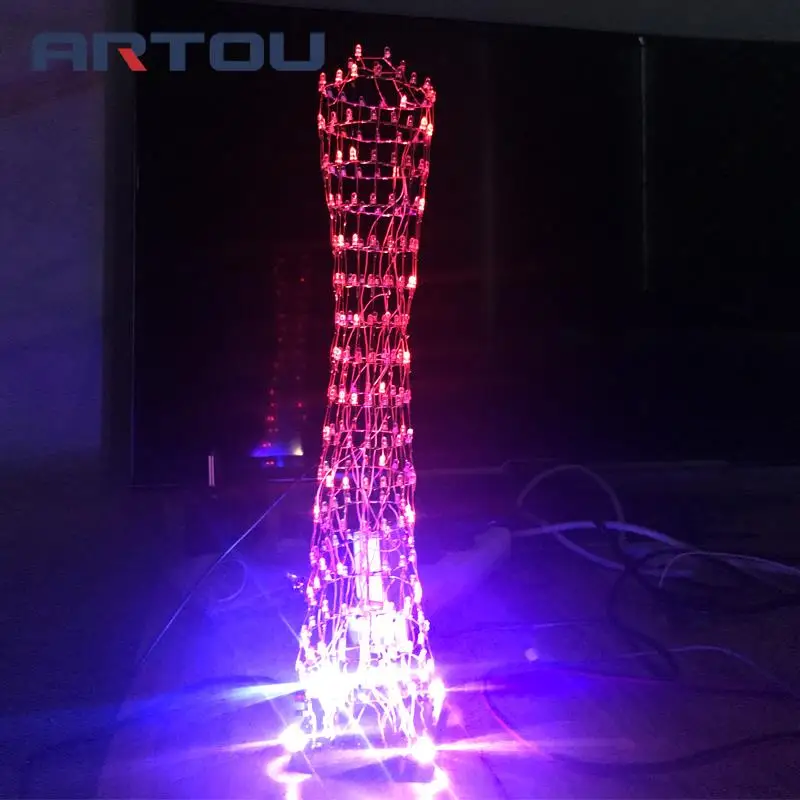 Light Cube Kit Guangzhou Tower Small Lumbar LED Light MCU Music Spectrum Electronic DIY Production Parts