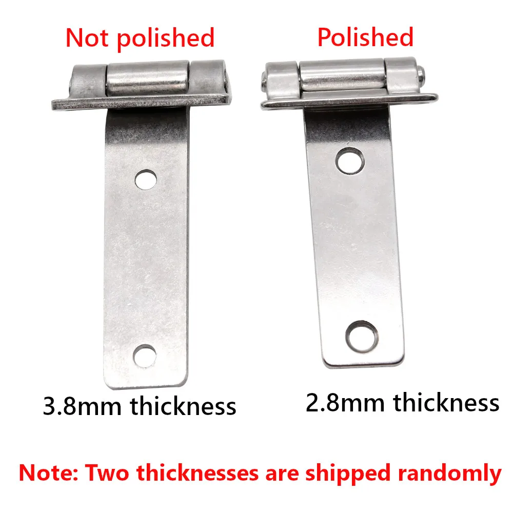 High Polished Solid Forged Stainless steel T Type Container Hinges for wooden cases Door Hinge marine boat accessories 2pcs