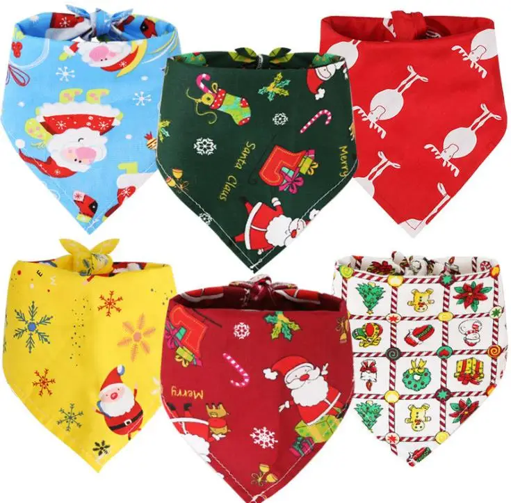 

500pcs/lot Christmas Dog Puppy Pet bandana Collar cotton bandanas Pet tie Grooming Products SN3861