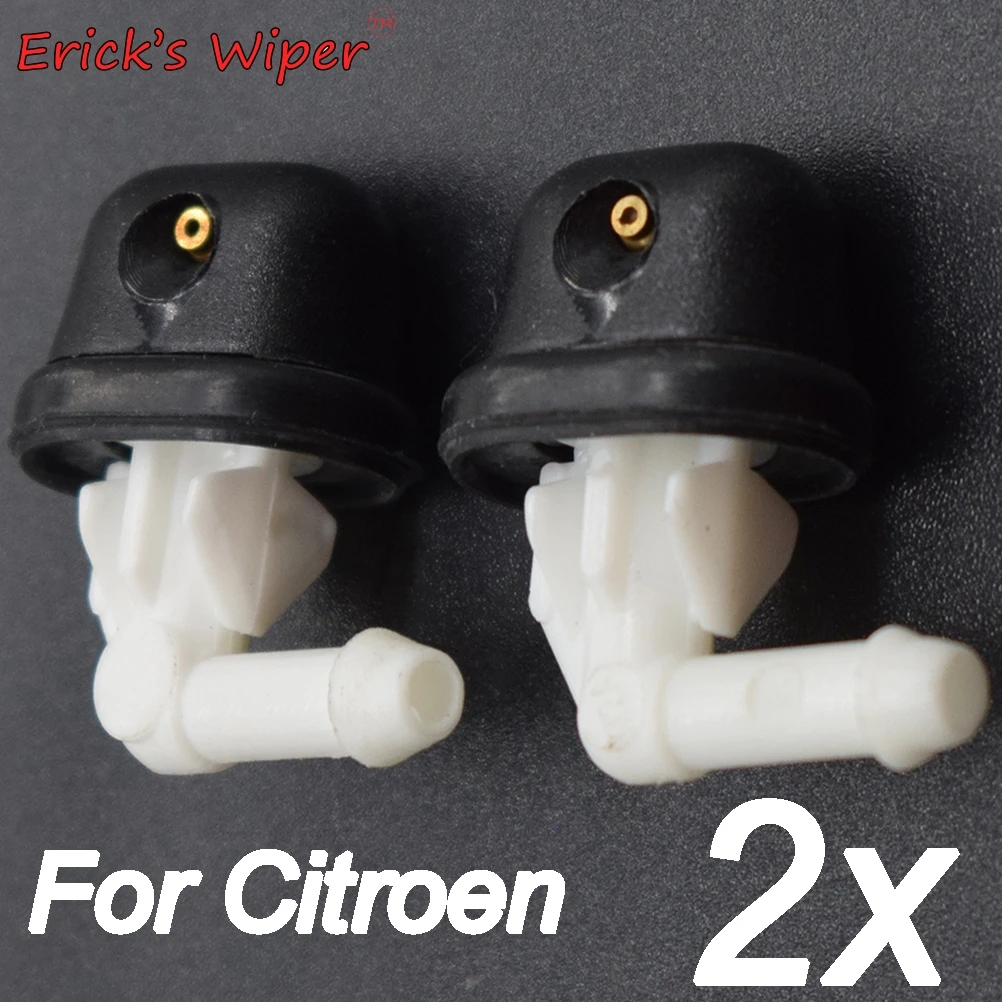 Erick's Wiper 2Pcs/set Rear Windshield Wiper Washer Jet Nozzle Spray For Peugeot 106 1996 - 2003 OE# 643896 Hood Water Sprayer