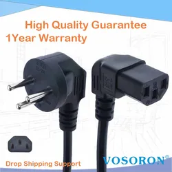 90 Degree Power Cord Israel SI-32 3 pin Plug to IEC320 C13 Power Cord10A 250V Up angled Computer Power Cable  for TV,PC,Computer